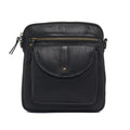 Rugged Hide Leather Crossbody Bag - Helen Black
