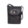 Rugged Hide Leather Crossbody Bag - Tayla Black
