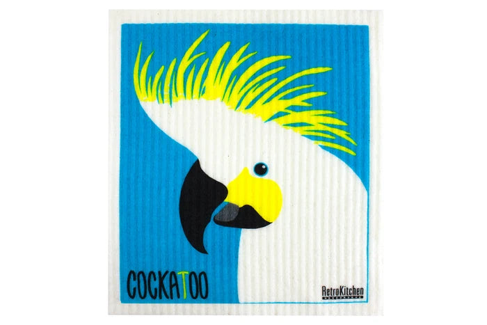 RetroKitchen Biodegradable Sponge Dish Cloth - Cockatoo