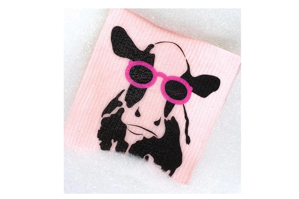 RetroKitchen Biodegradable Sponge Dish Cloth - Cow