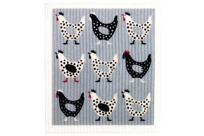 RetroKitchen Biodegradable Sponge Dish Cloth - Chickens