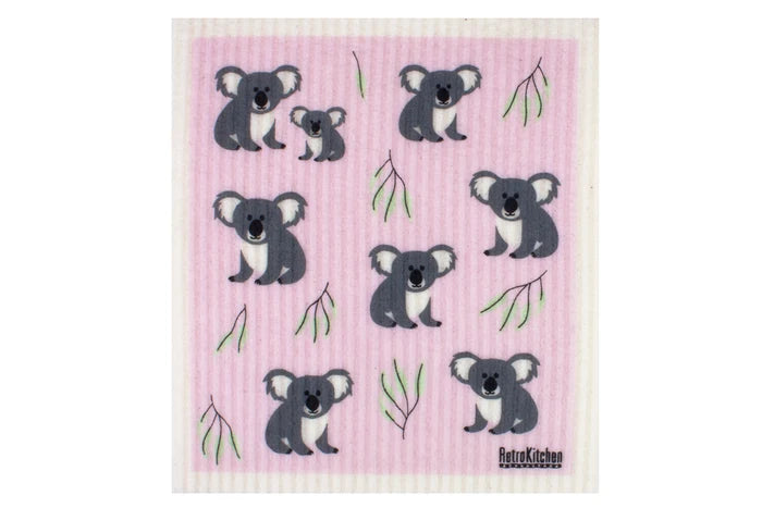 RetroKitchen Biodegradable Sponge Dish Cloth - Koalas