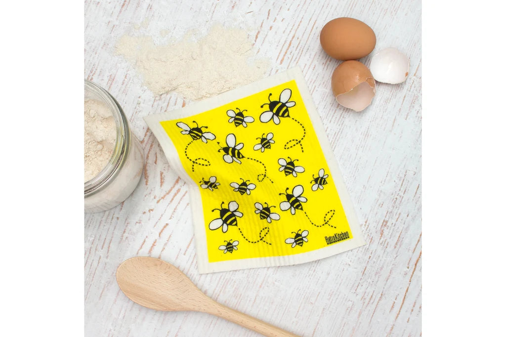 RetroKitchen Biodegradable Sponge Dish Cloth - Bees