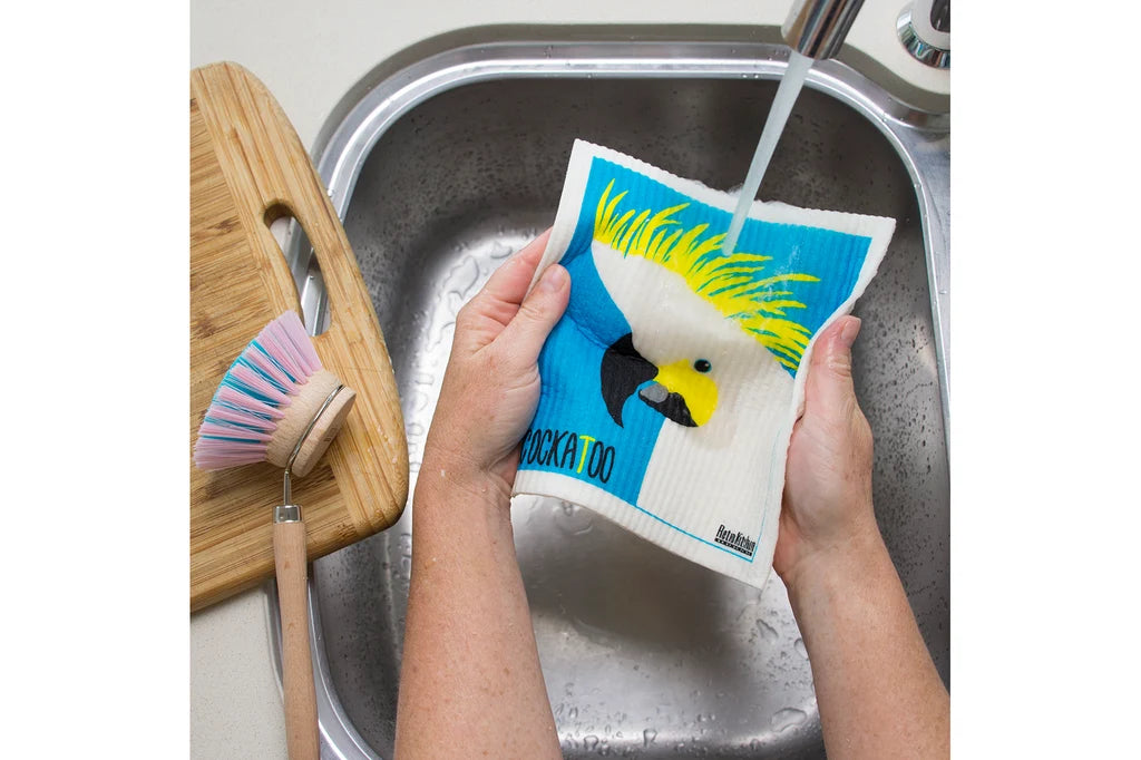 RetroKitchen Biodegradable Sponge Dish Cloth - Cockatoo