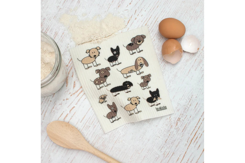 RetroKitchen Biodegradable Sponge Dish Cloth - Dogs