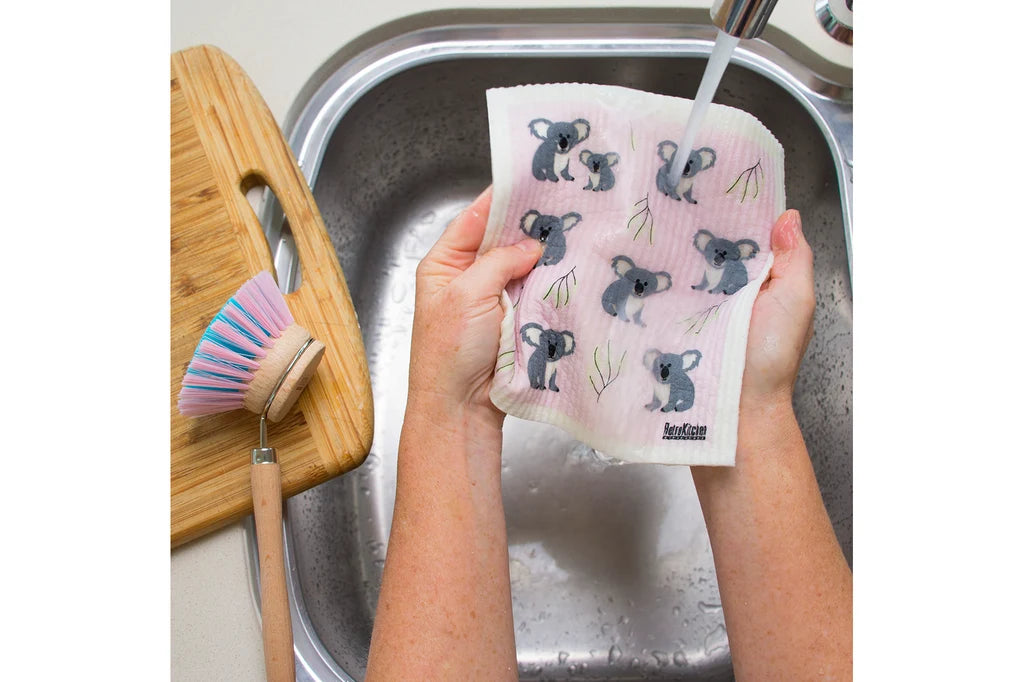 RetroKitchen Biodegradable Sponge Dish Cloth - Koalas