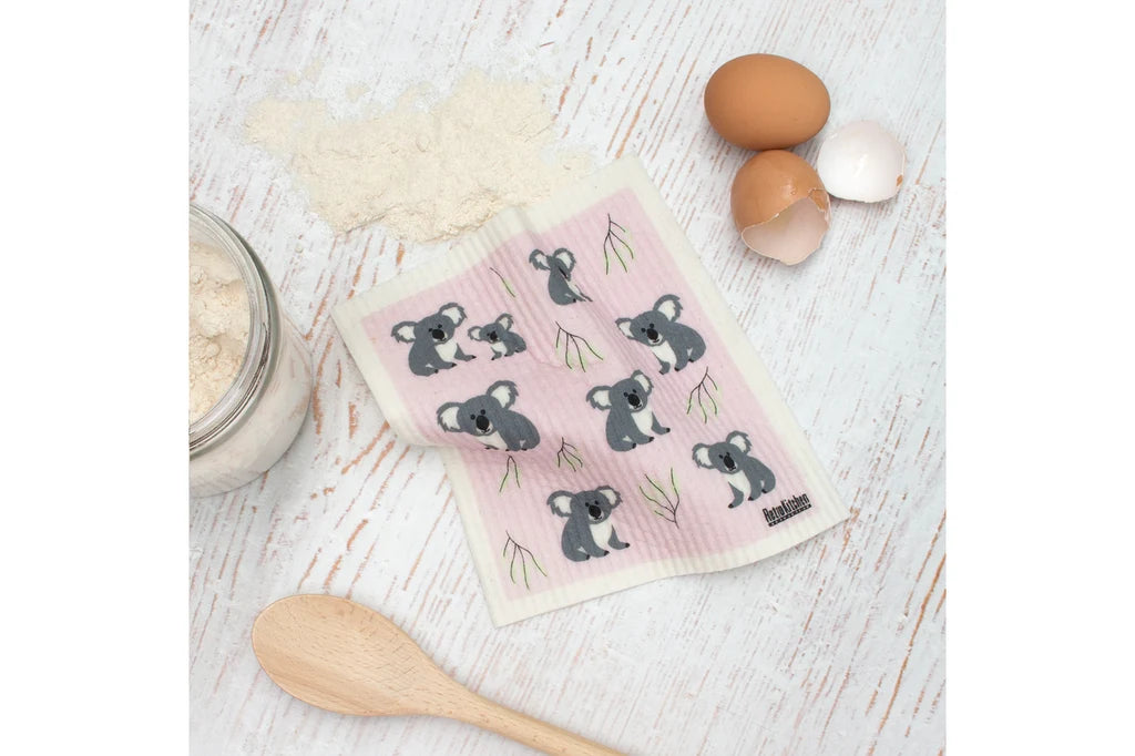 RetroKitchen Biodegradable Sponge Dish Cloth - Koalas