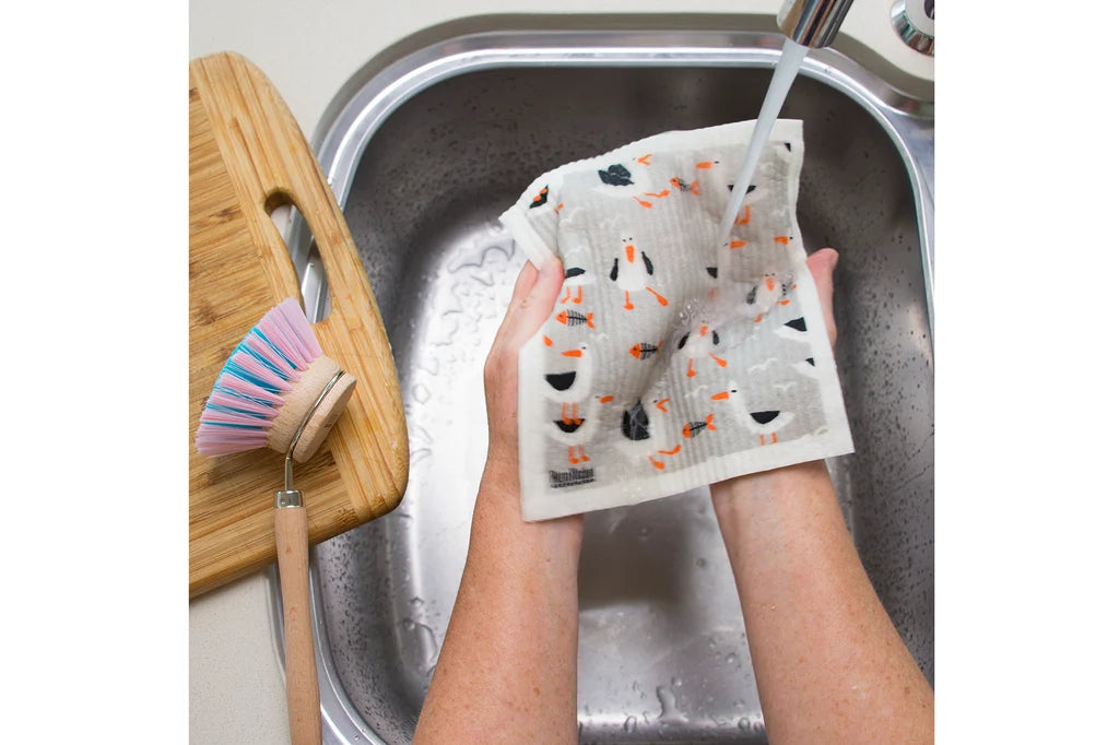 RetroKitchen Biodegradable Sponge Dish Cloth - Seagulls