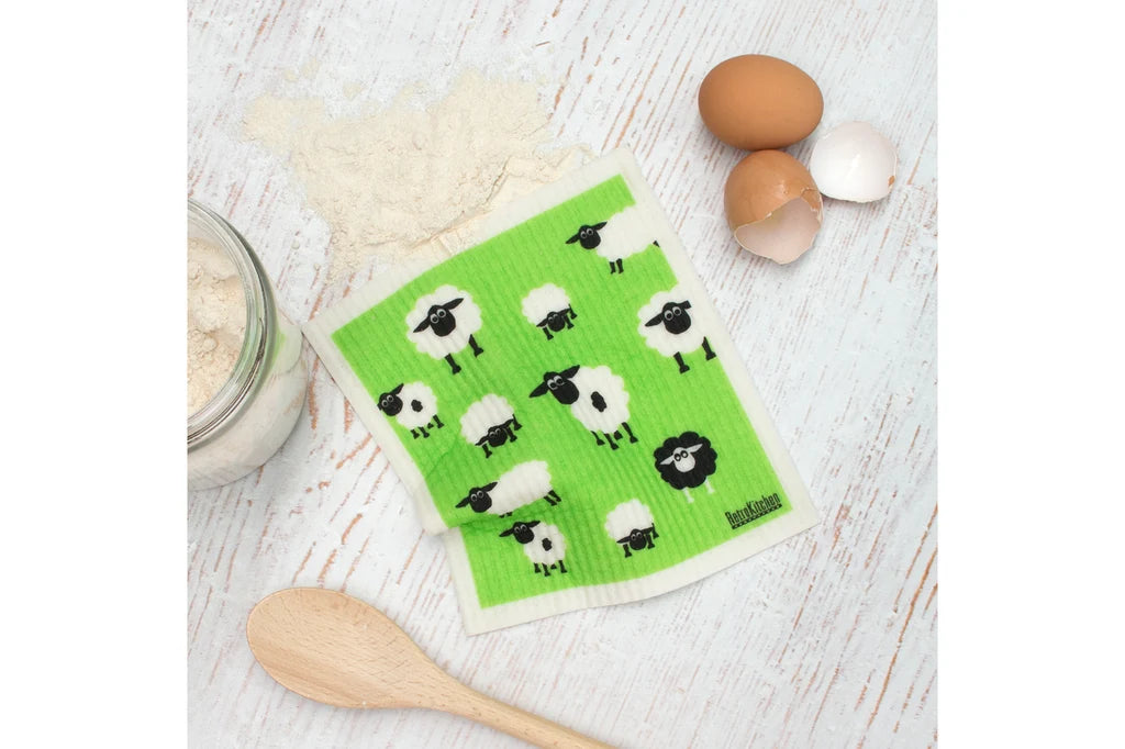 RetroKitchen Biodegradable Sponge Dish Cloth - Sheep
