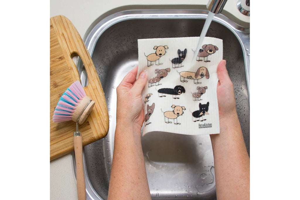 RetroKitchen Biodegradable Sponge Dish Cloth - Dogs