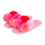 Pom Pom Slippers – Cosy Luxe -  Multi Pink