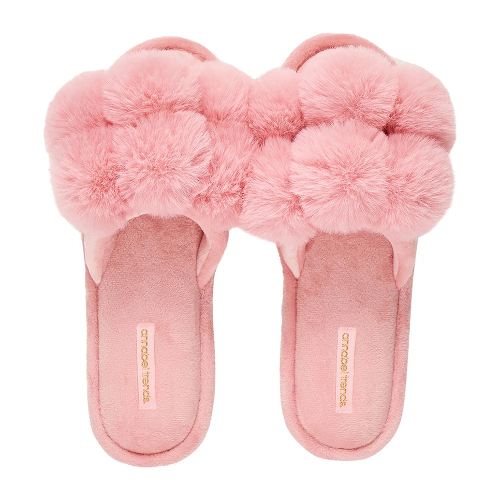 Pom Pom Slippers – Cosy Luxe - Shell Pink