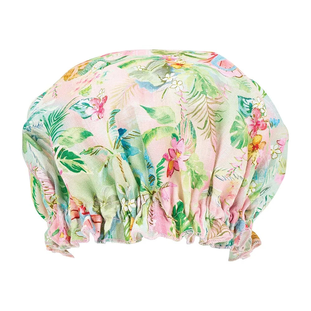 Shower Cap - Linen Cotton - Tiki Island