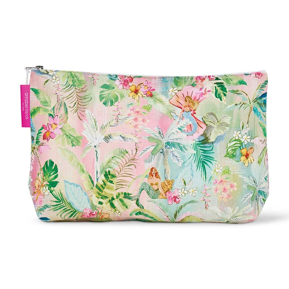 Cosmetics Bag - Linen Cotton - Large - Tiki Island
