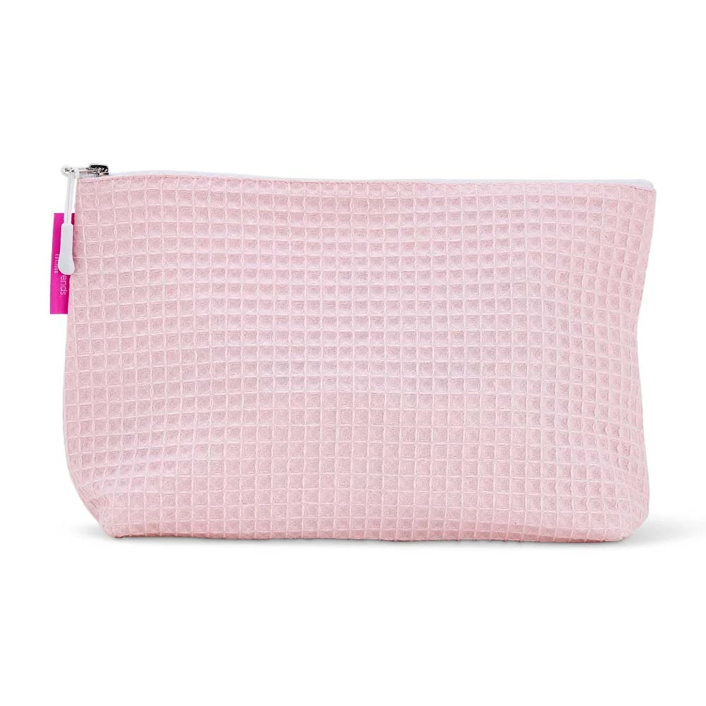 Cosmetics Bag - Waffle Cotton - Large - Pink