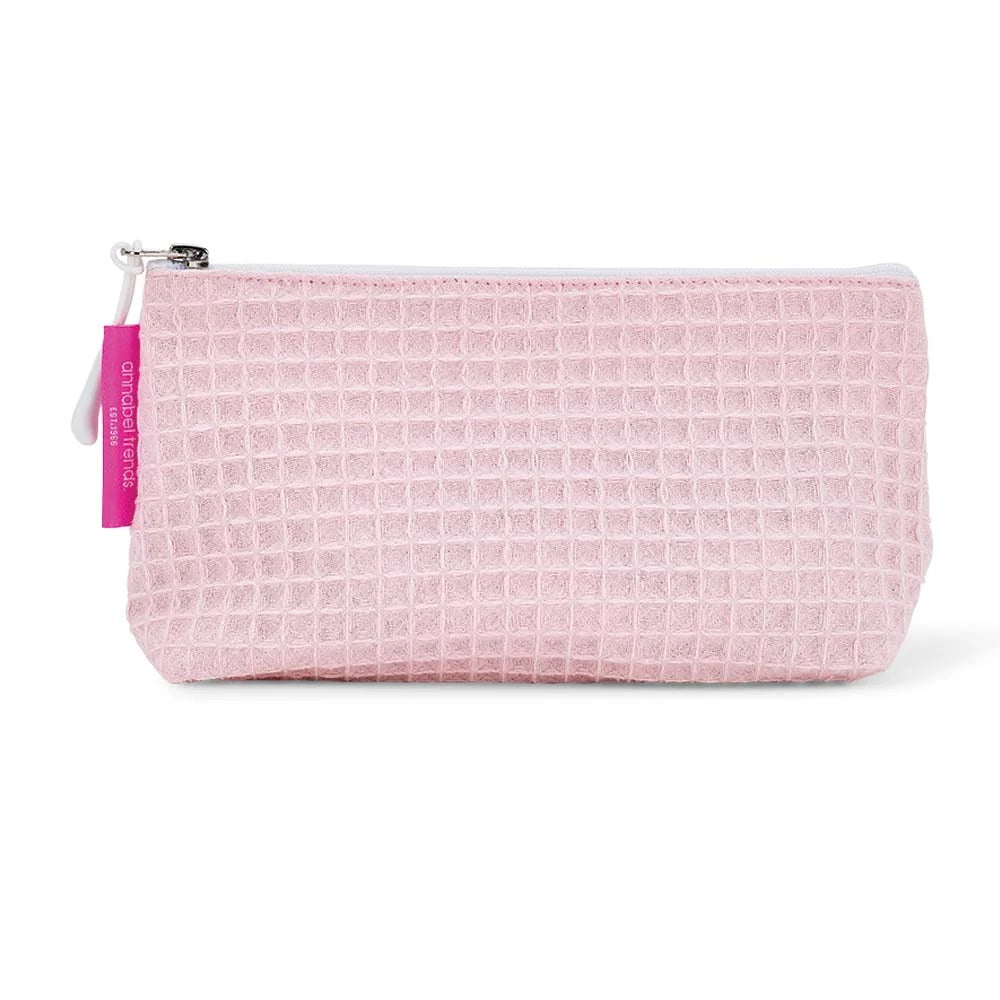 Cosmetics Bag - Waffle Cotton - Small - Pink