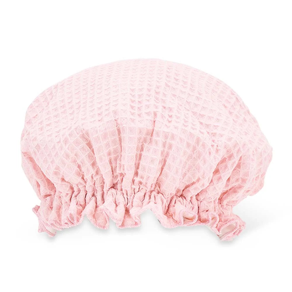 Shower Cap - Waffle Cotton - Pink