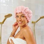 Shower Cap - Waffle Cotton - Pink