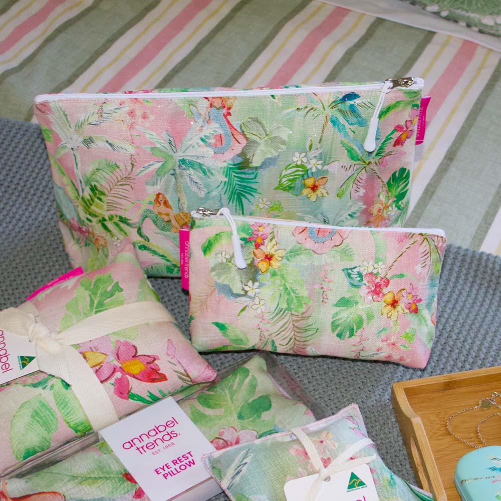 Cosmetics Bag - Linen Cotton - Small - Tiki Island