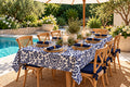 Mexican Oilcloth Tablecloth – Rectangle 120cm x 250cm - Eden Navy