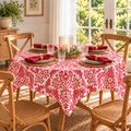 Mexican Oilcloth Tablecloth – Square 120cm x 120cm - Eden Red