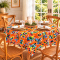 Mexican Oilcloth Tablecloth – Square 120cm x 120cm - Otami Orange