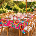 Mexican Oilcloth Tablecloth – Rectangle 120cm x 250cm - Sweet Floral Pink