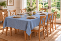European Linen Stain Resistant Rectangle Tablecloth – 150x250cm Navy Check