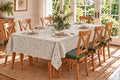European Linen Stain Resistant Rectangle Tablecloth – 150x250cm Spots Green