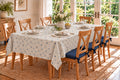 European Linen Stain Resistant Rectangle Tablecloth – 150x250cm Spots