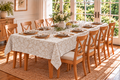 European Linen Stain Resistant Rectangle Tablecloth – 150x300cm Versailles