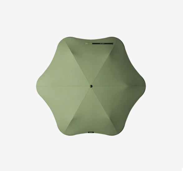 A top-down view of a Blunt Neo Umbrella in Sage Green, shown against a plain white background.