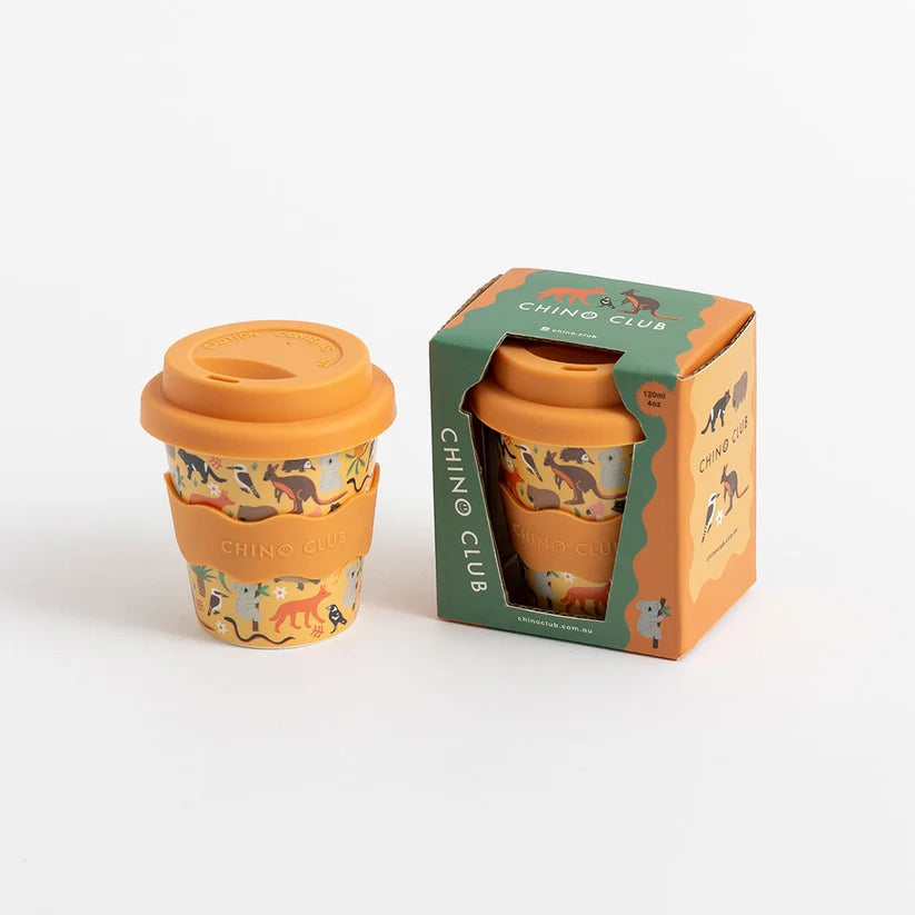 Bamboo Babychino Cup Silicone Lid & Straw - 4oz – Aussie Animals