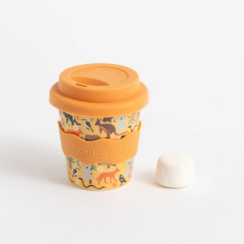 Bamboo Babychino Cup Silicone Lid & Straw - 4oz – Aussie Animals