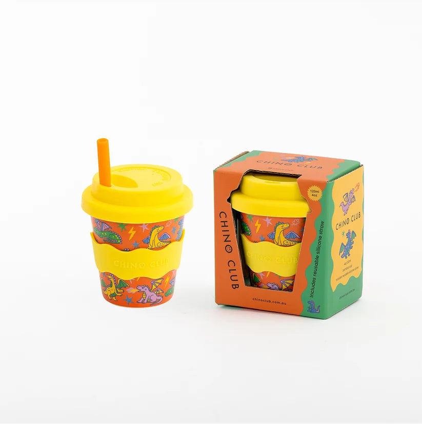 Bamboo Babychino Cup Silicone Lid & Straw - 4oz – Dragons
