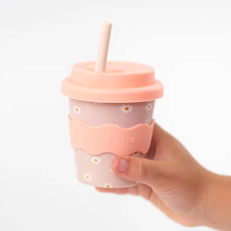 Bamboo Babychino Cup Silicone Lid & Straw - 4oz – Pink Daisy