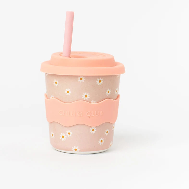 Bamboo Babychino Cup Silicone Lid & Straw - 4oz – Pink Daisy