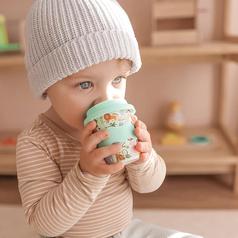 Bamboo Babychino Cup Silicone Lid & Straw - 4oz – Safari