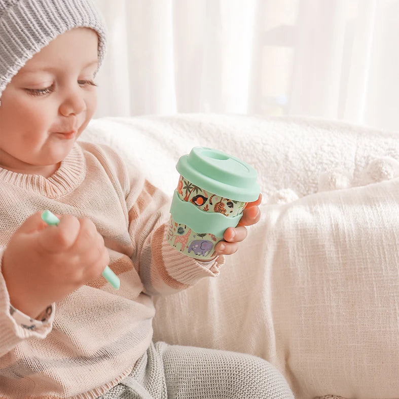 Bamboo Babychino Cup Silicone Lid & Straw - 4oz – Safari