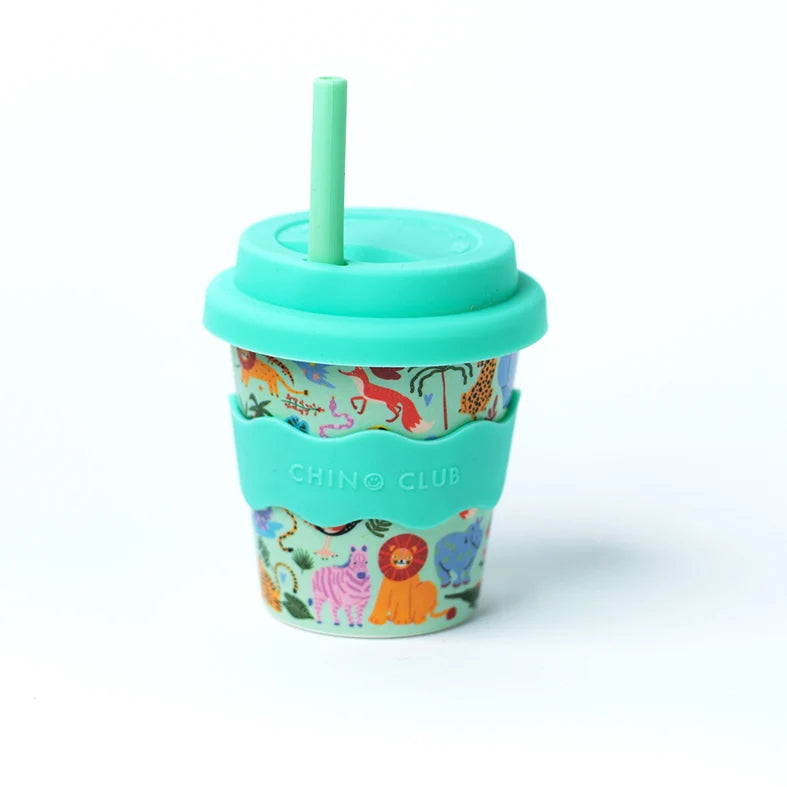 Bamboo Babychino Cup Silicone Lid & Straw - 4oz – Safari