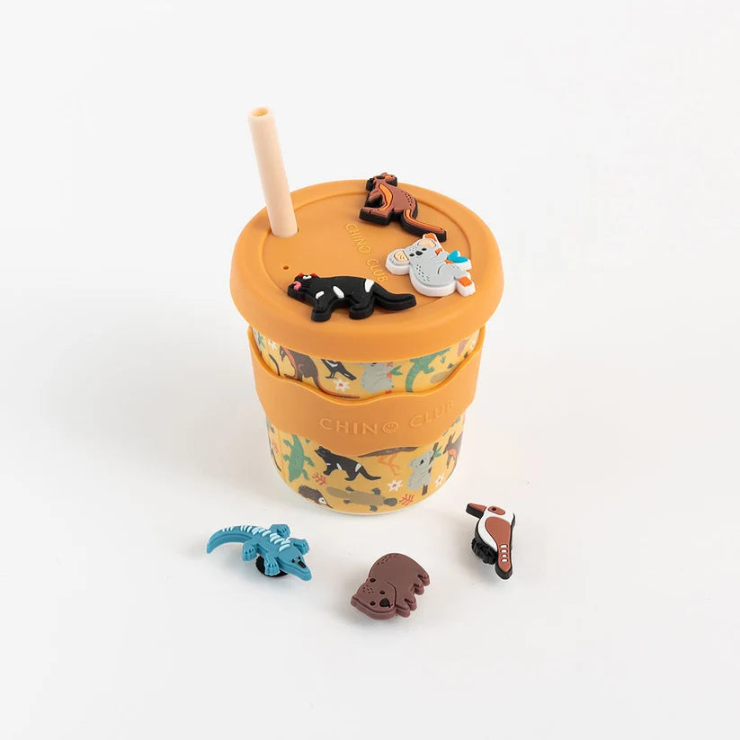 Bamboo Charm Kids Cup Silicone Lid & Straw - 8oz – Aussie Animals