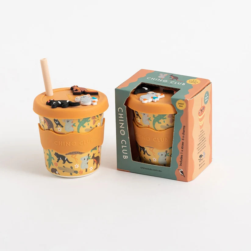 Bamboo Charm Kids Cup Silicone Lid & Straw - 8oz – Aussie Animals
