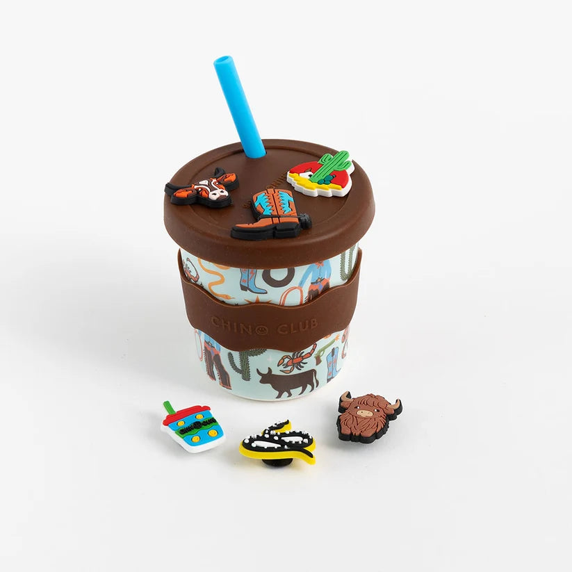 Bamboo Charm Kids Cup Silicone Lid & Straw - 8oz – Cowboy