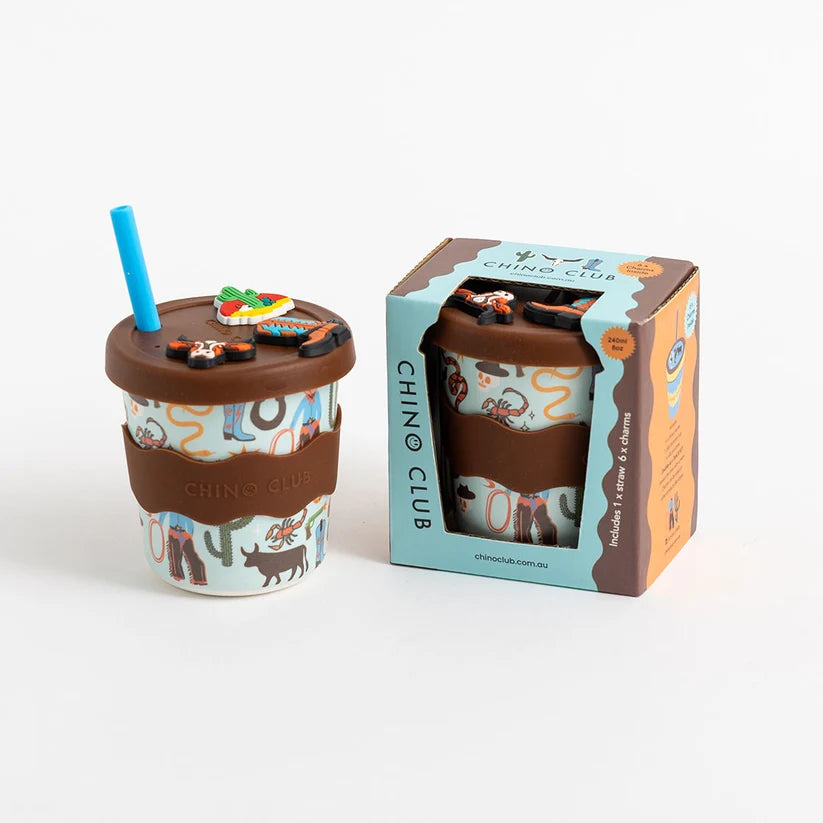Bamboo Charm Kids Cup Silicone Lid & Straw - 8oz – Cowboy