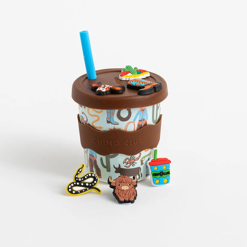 Bamboo Charm Kids Cup Silicone Lid & Straw - 8oz – Cowboy