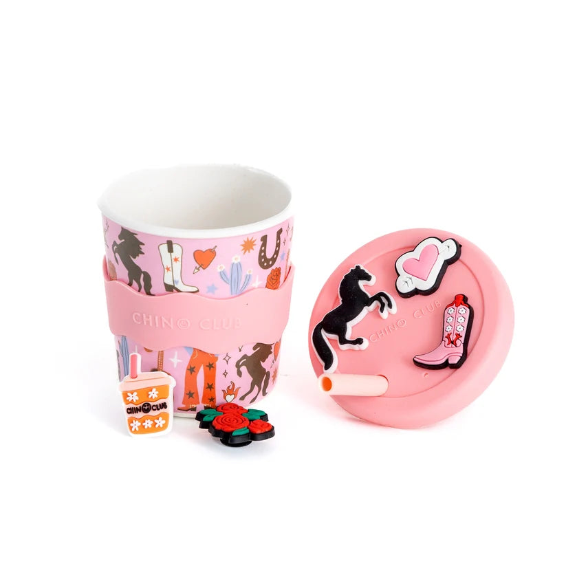 Bamboo Charm Kids Cup Silicone Lid & Straw - 8oz – Cow Girl