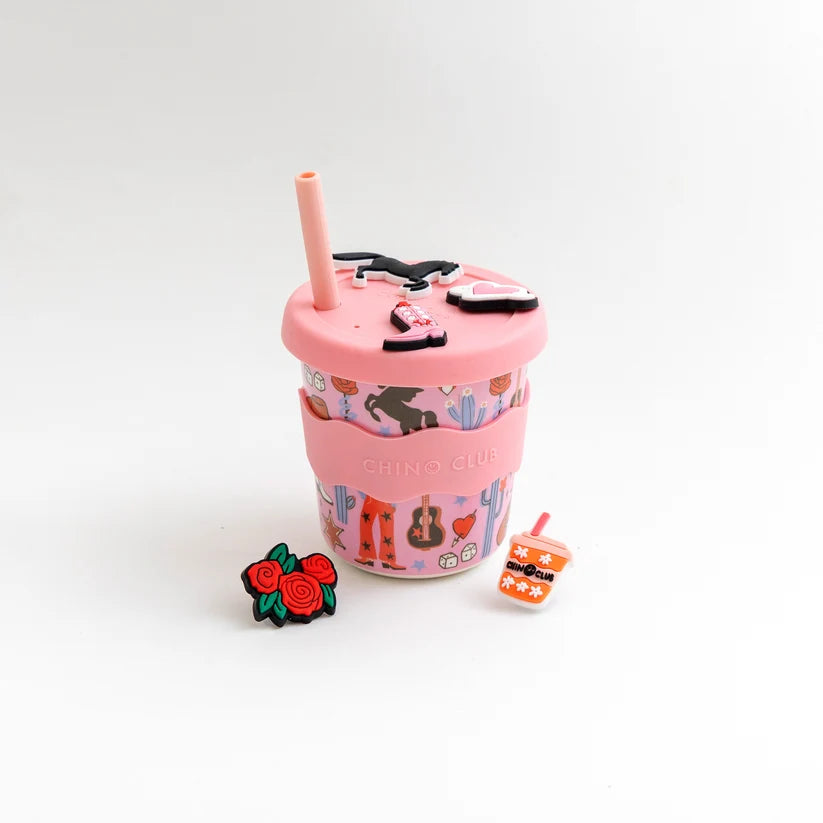 Bamboo Charm Kids Cup Silicone Lid & Straw - 8oz – Cow Girl