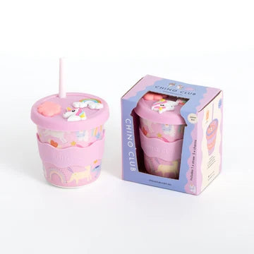Bamboo Charm Kids Cup Silicone Lid & Straw - 8oz – Unicorn