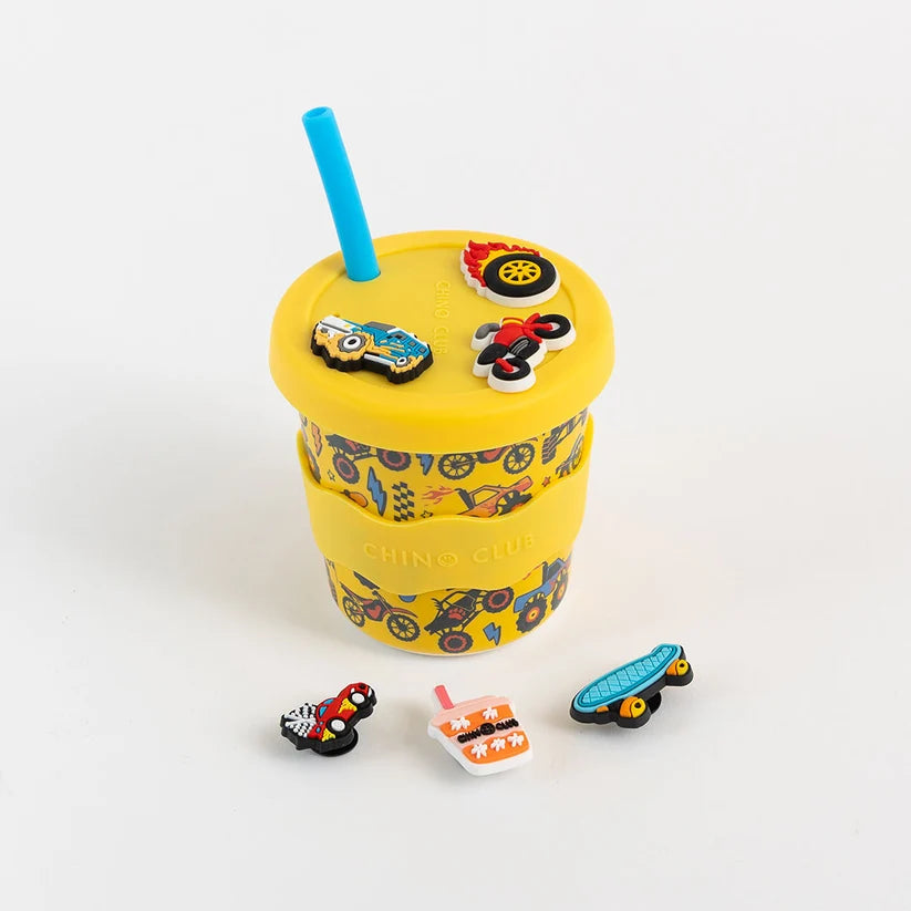 Bamboo Charm Kids Cup Silicone Lid & Straw - 8oz – Wheelies