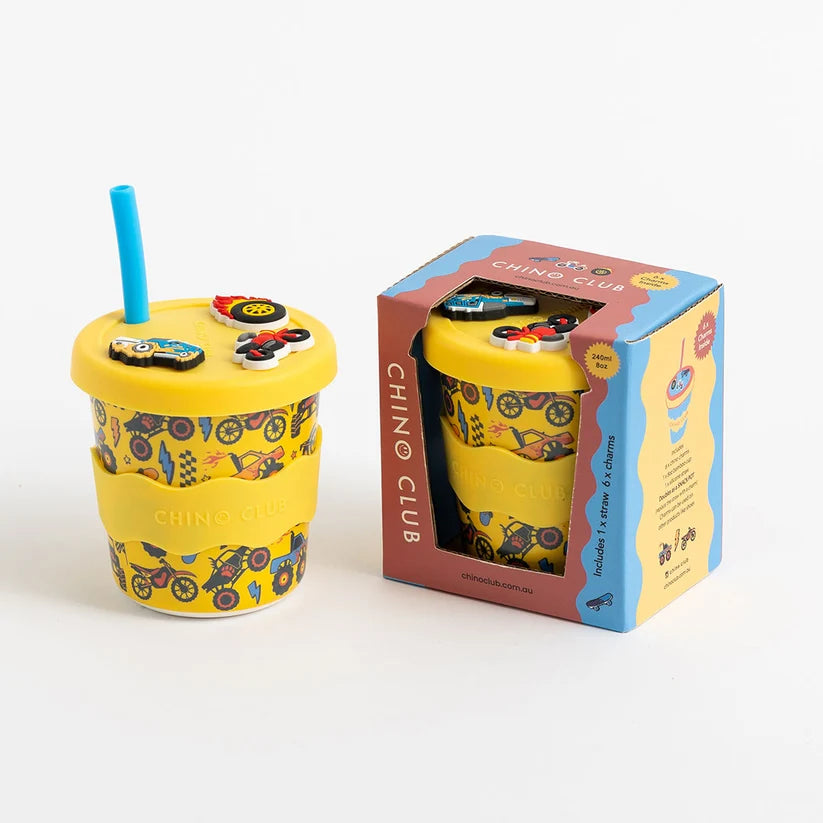 Bamboo Charm Kids Cup Silicone Lid & Straw - 8oz – Wheelies
